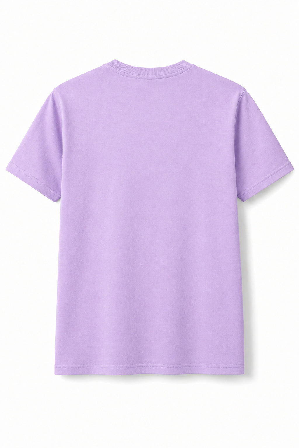 Plain back view of lavender Panjab heritage unisex T-shirt.