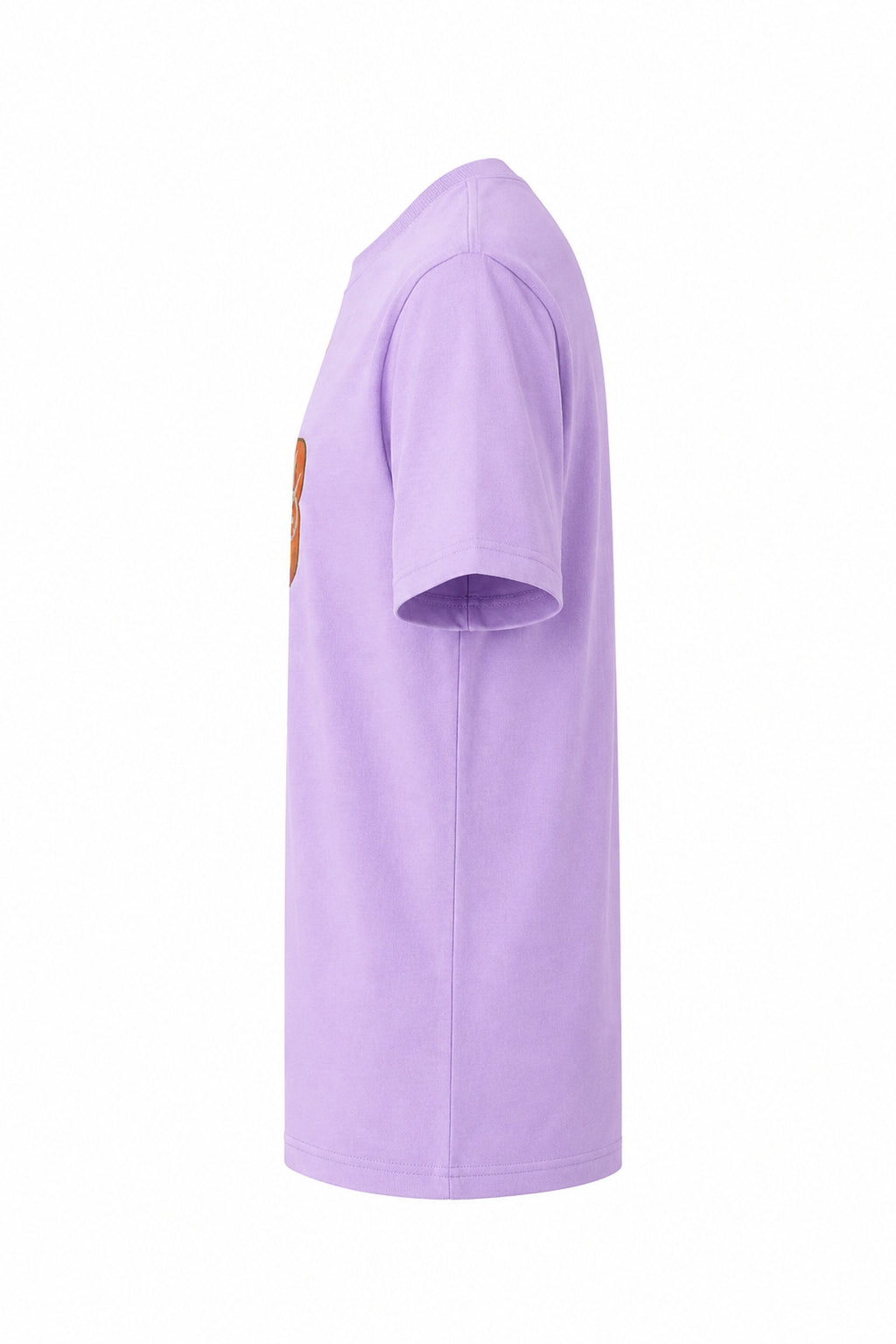 Side view of lavender Panjab heritage short-sleeve T-shirt.

