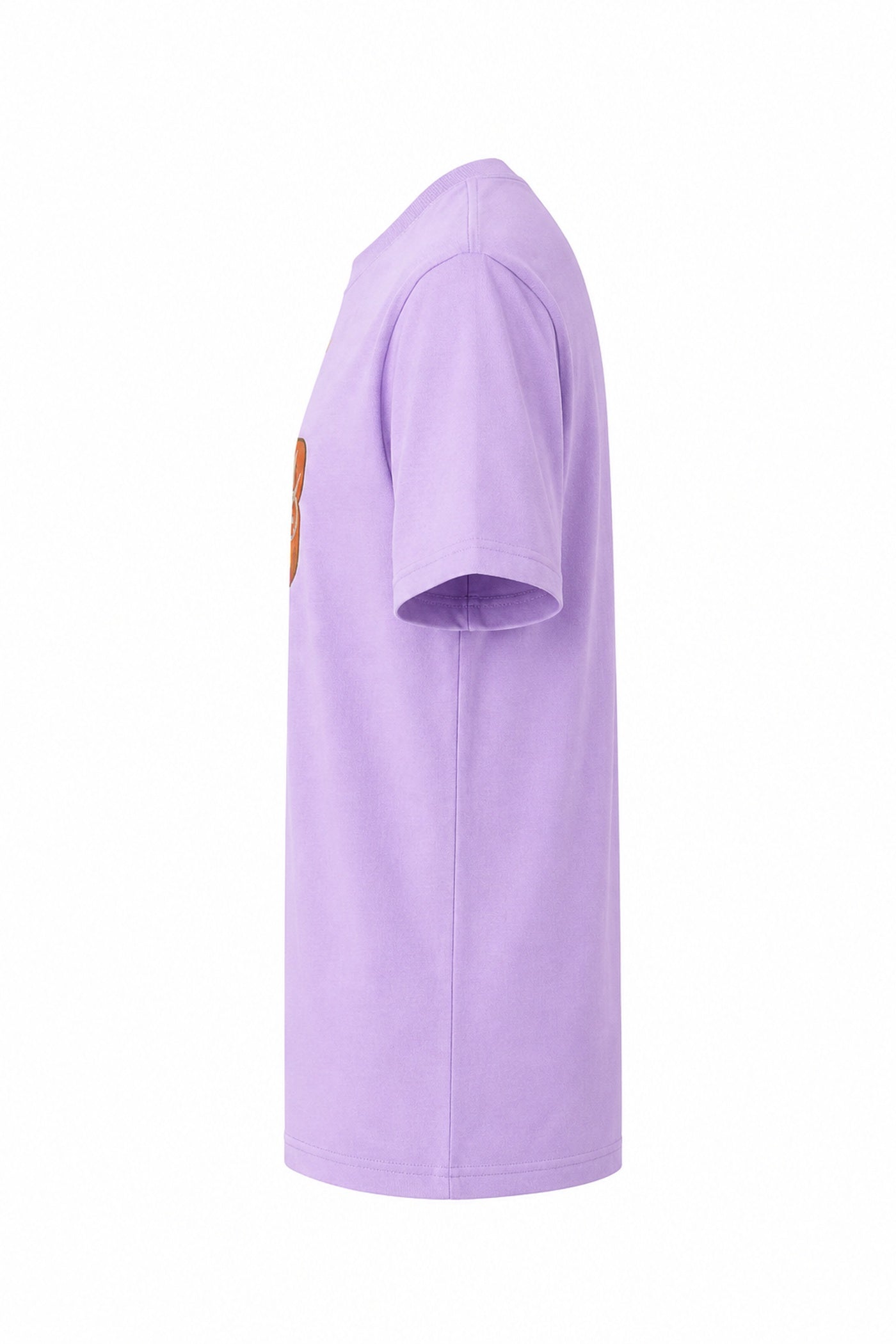 Side view of lavender Panjab heritage short-sleeve T-shirt.
